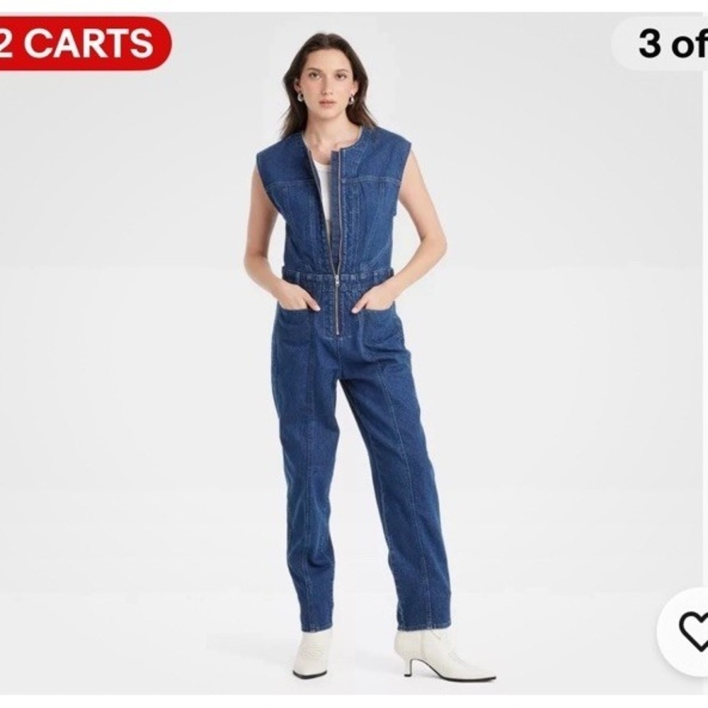 Women's Tailored Denim Jumpsuit - Universal Thread Size 8 Sleeveless